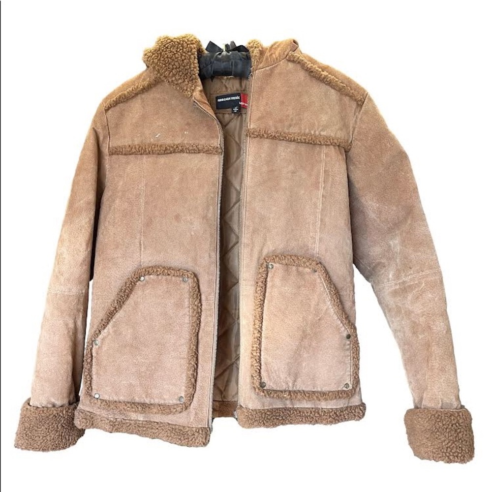 Marcelle Renee genuine leather coat with hood